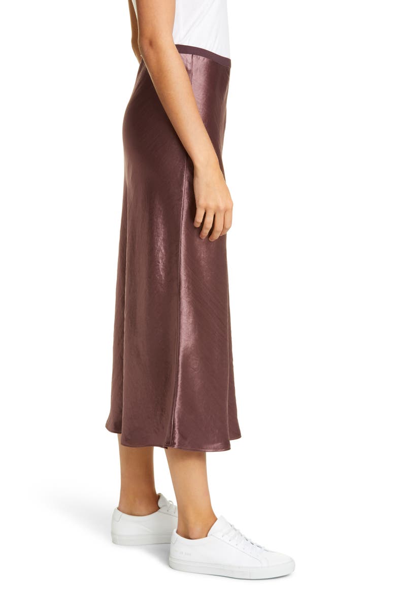 Alessio Bias Cut Satin Skirt, Alternate, color, FARD