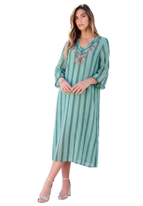 Hand Crinkled Embellished Kaftan