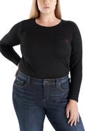 SLINK Jeans Crewneck Long Sleeve Pocket T-Shirt