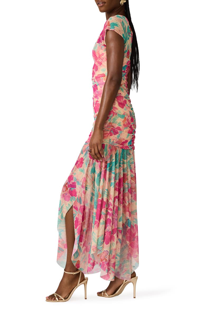 Agnes Floral Print Georgette Maxi Dress, Alternate, color, TROPICAL BREEZE