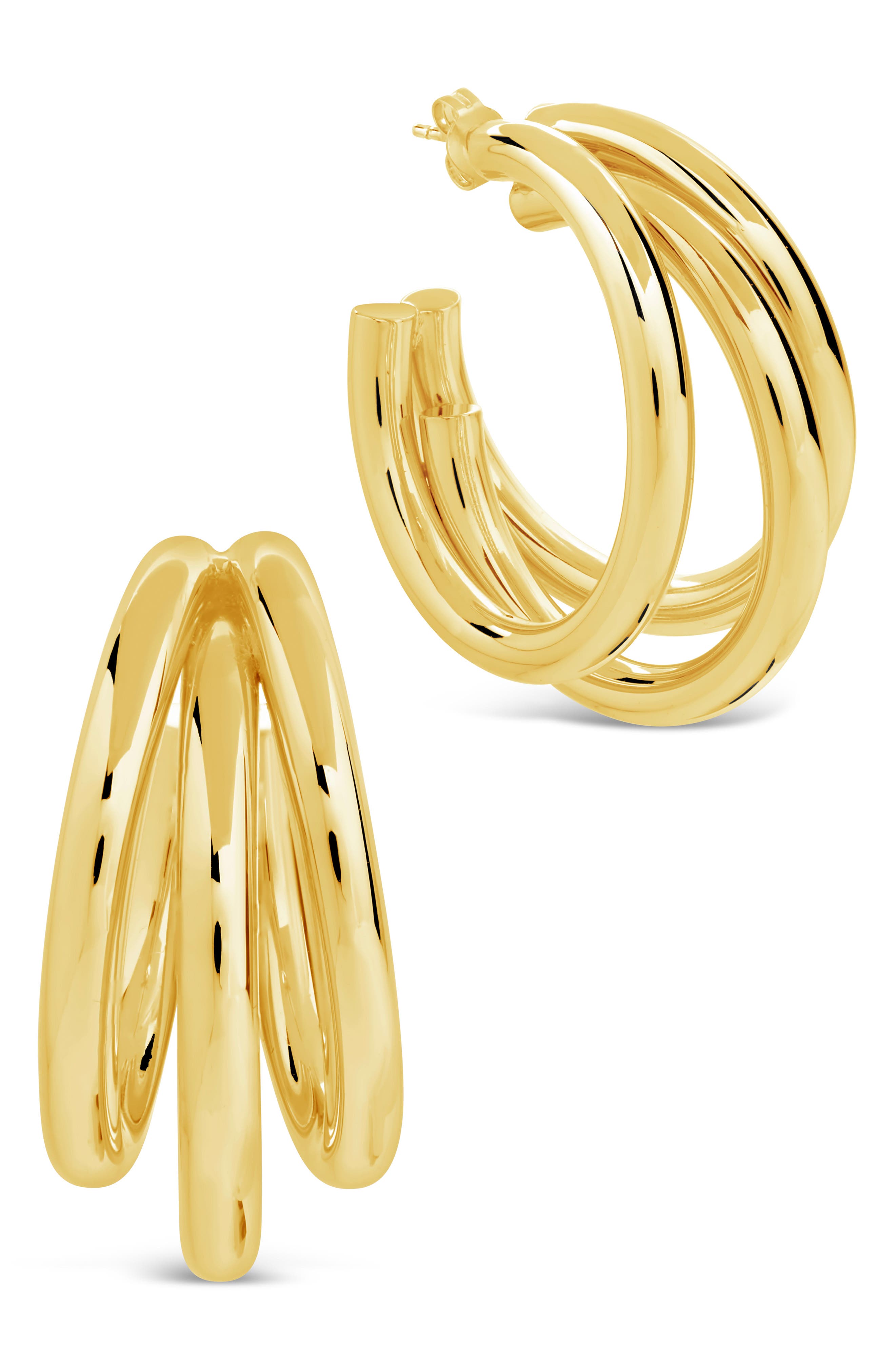 Sterling Forever Michaela Triple Hoop Earrings