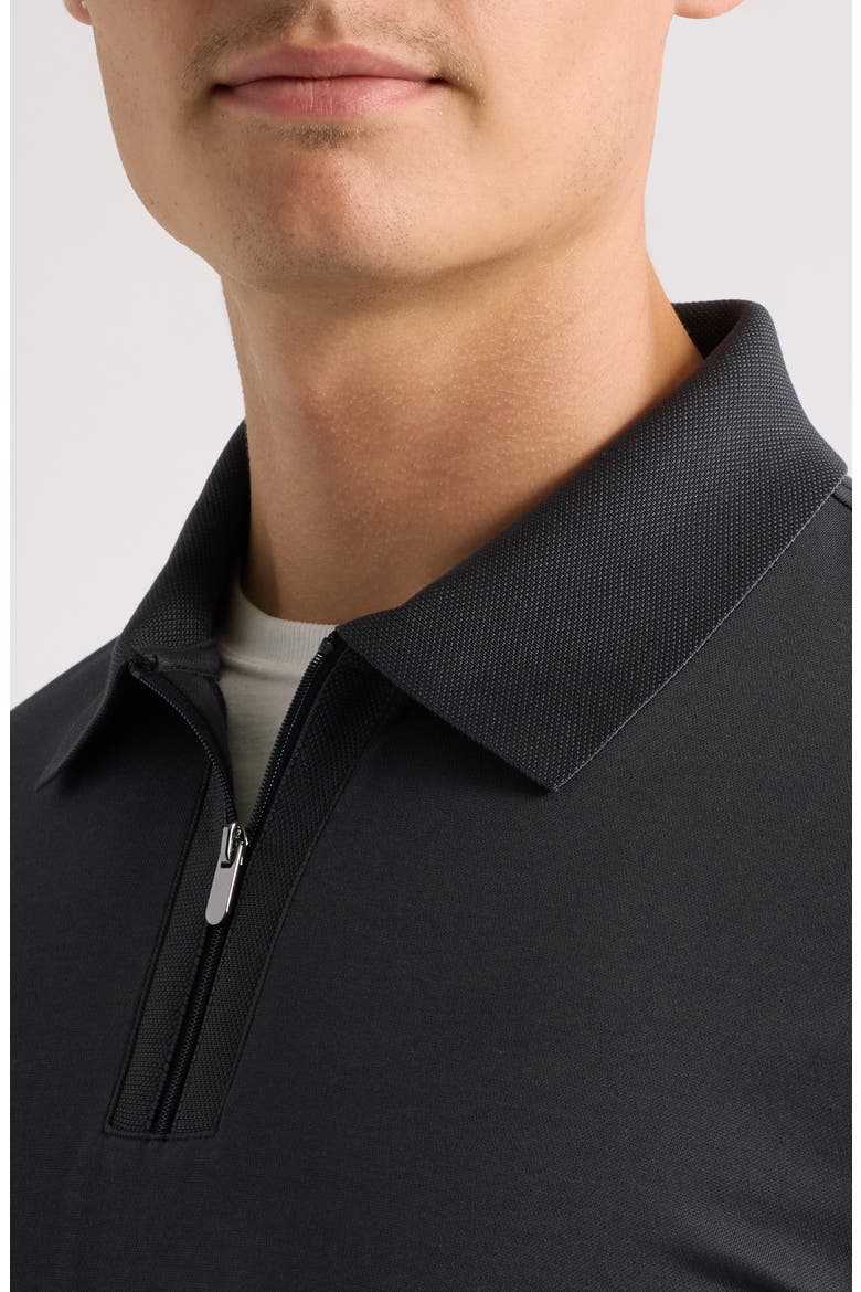 Cochran Long Sleeve Zip Polo, Alternate, color, BLACK