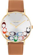 COACH Perry Leather Strap Watch, 36mm