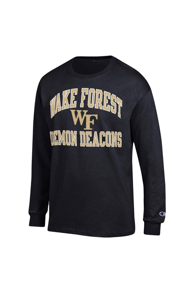 Champion Men's Champion Black Wake Forest Demon Deacons High Motor Long Sleeve T-Shirt, Alternate, color, Black