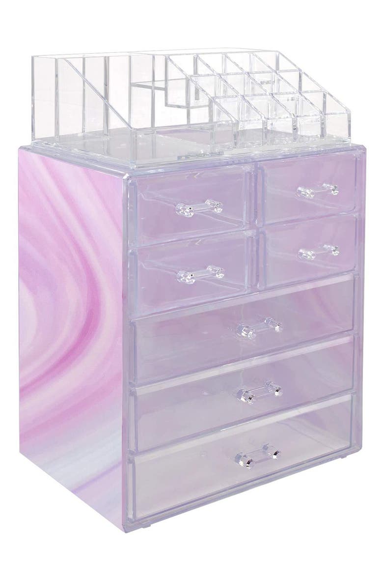 Makeup and Jewelry Storage Case Display Set - Tie-Dye, Main, color, TIE-DYE