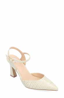 Journee Collection Nixey Croc Embossed Slingback Pump - Wide Width
