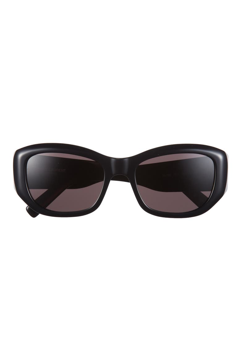55mm Cat Eye Sunglasses, Main, color, BLACK