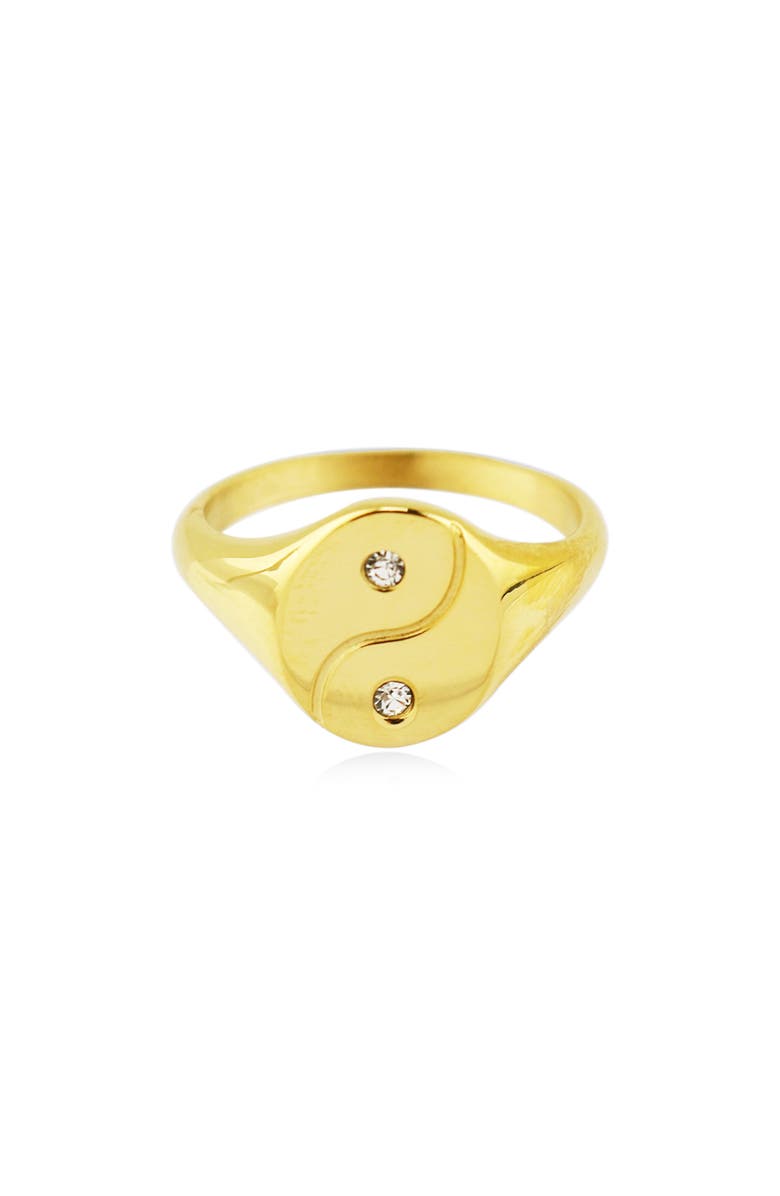 REBL Yin & Yang Signet Ring, Alternate, color, Gold
