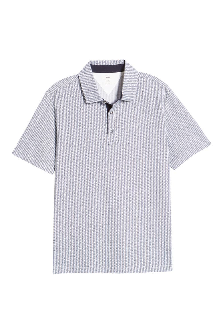Men's Pico Geometric Print Cotton Blend Polo, Alternate, color, WHITE
