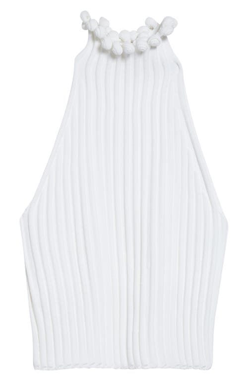 Alaïa Ringlet-detailed Knit Top In White