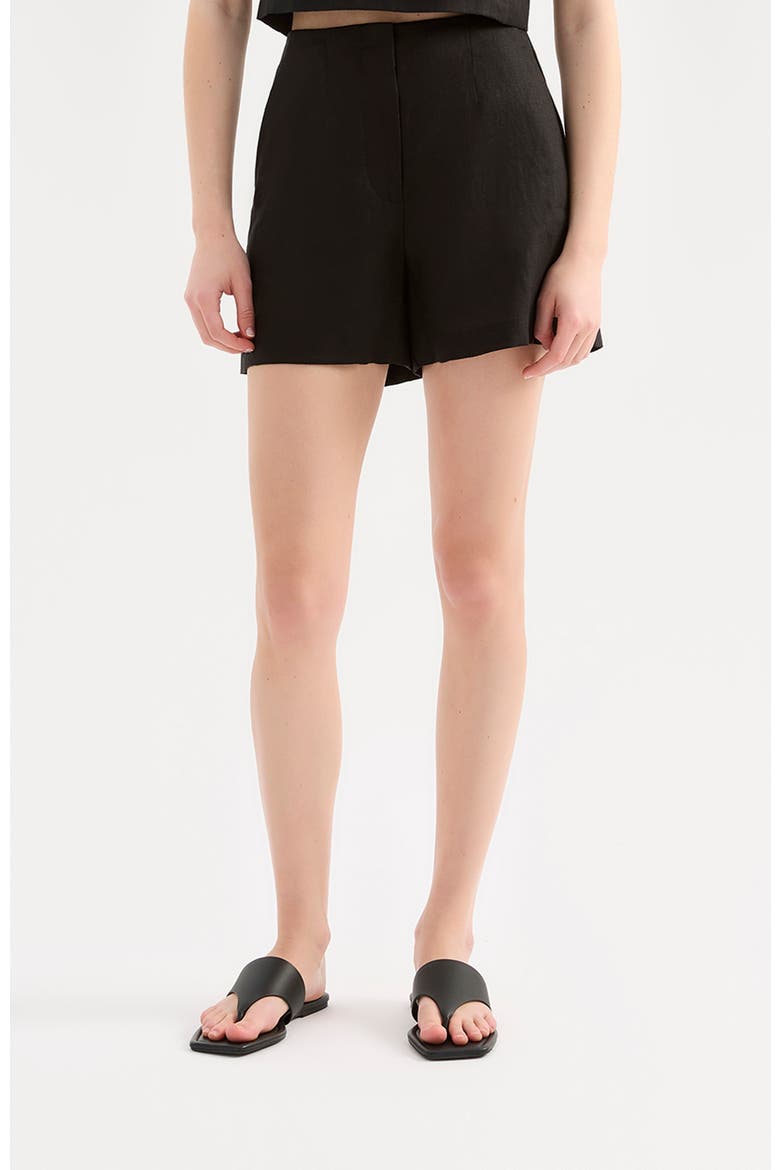 Marli Linen Short, Main, color, Black