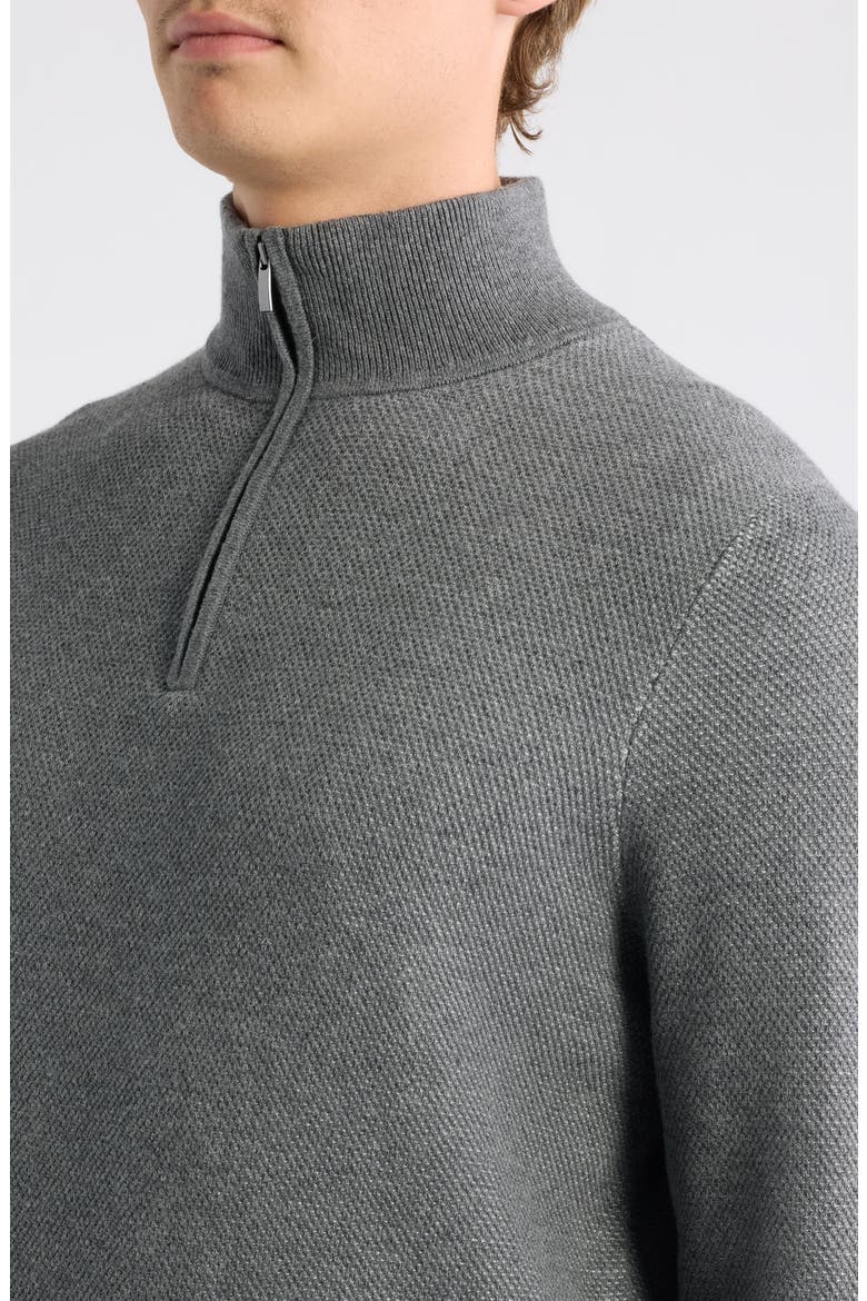 Cotton & Wool Jacquard Pullover, Alternate, color, GREY MOUNTAIN HEATHER