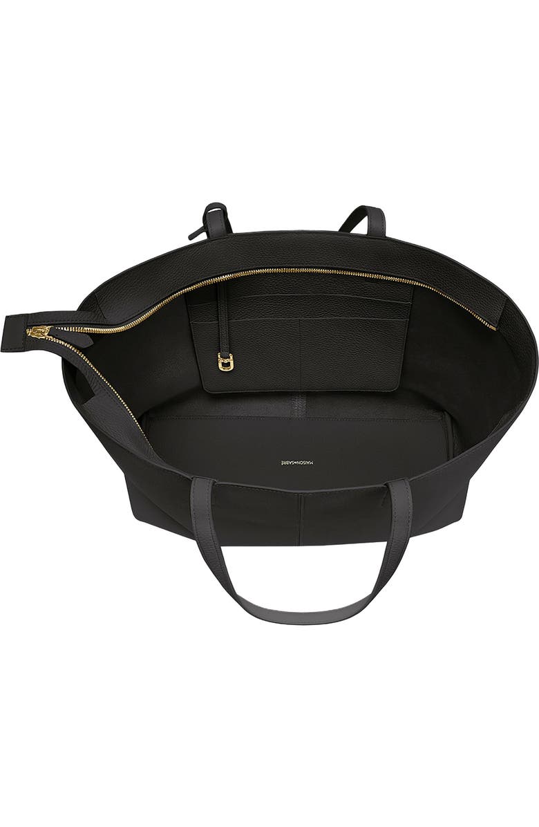 MAISON de SABRÉ Large Leather Zipped Soft Tote, Alternate, color, Black Caviar