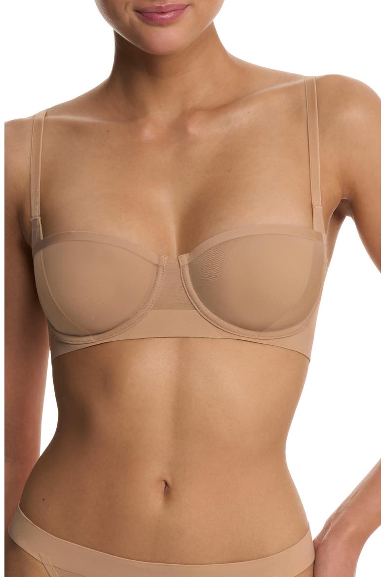 True Zen Mesh Balconette Bra, Main, color, Buff