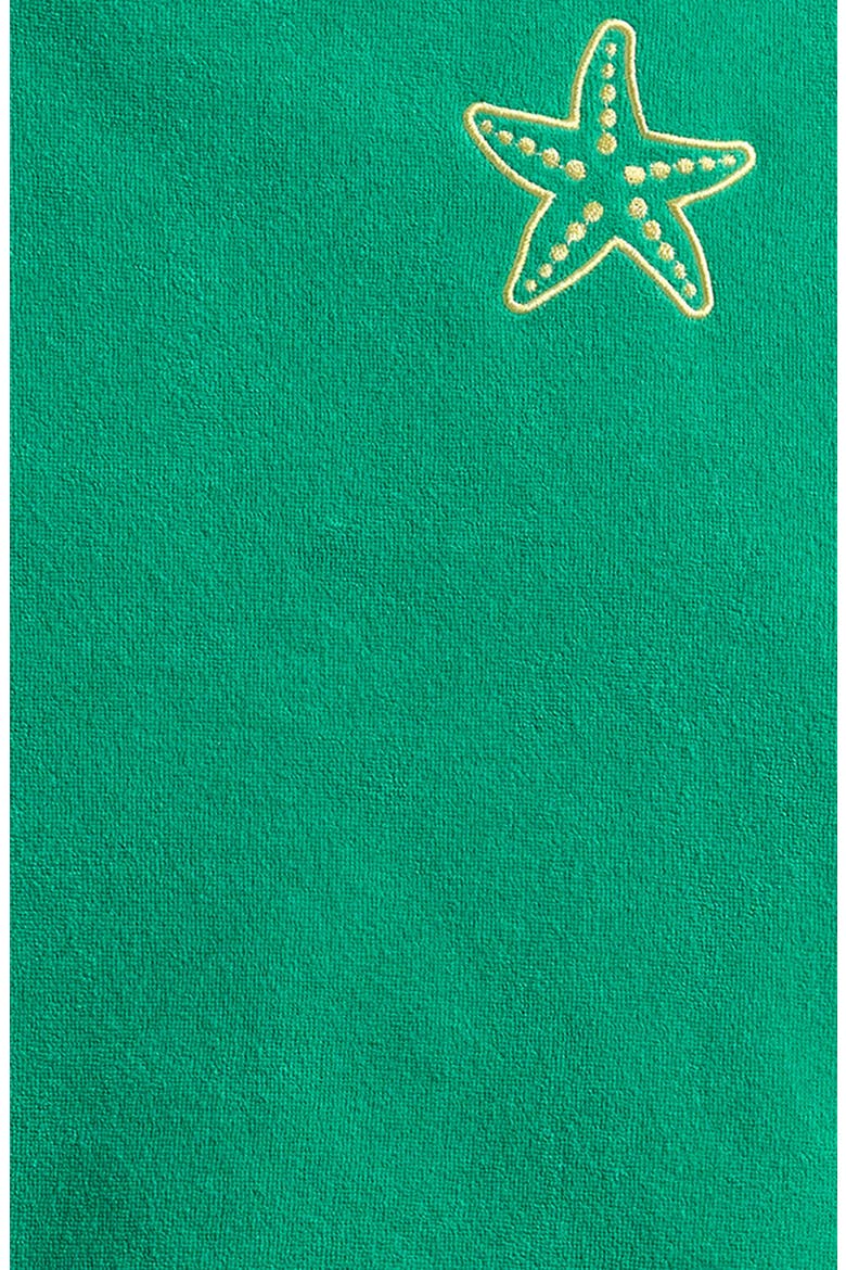 Kids' Embroidered Cotton Blend Terry Cover-Up Top & Shorts Set, Alternate, color, KELLY GREEN