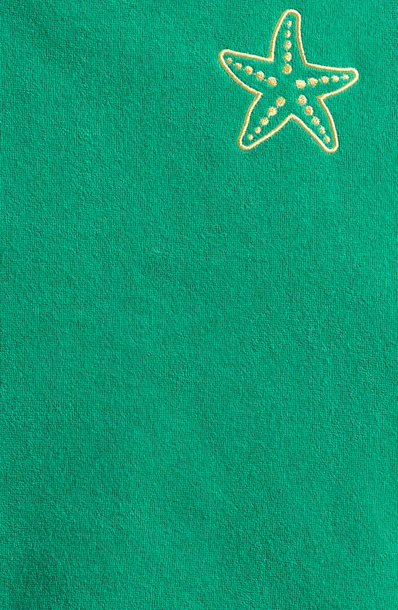 Ava & Yelly Kids' Embroidered Cotton Blend Terry Cover-Up Top & Shorts Set, Alternate, color, Kelly Green