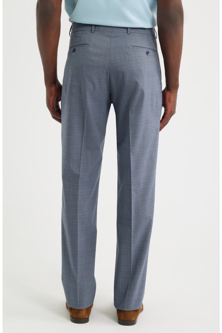 Luxury Performance Flat Front Multiscreen Check Dress Pants, Alternate, color, BLUE