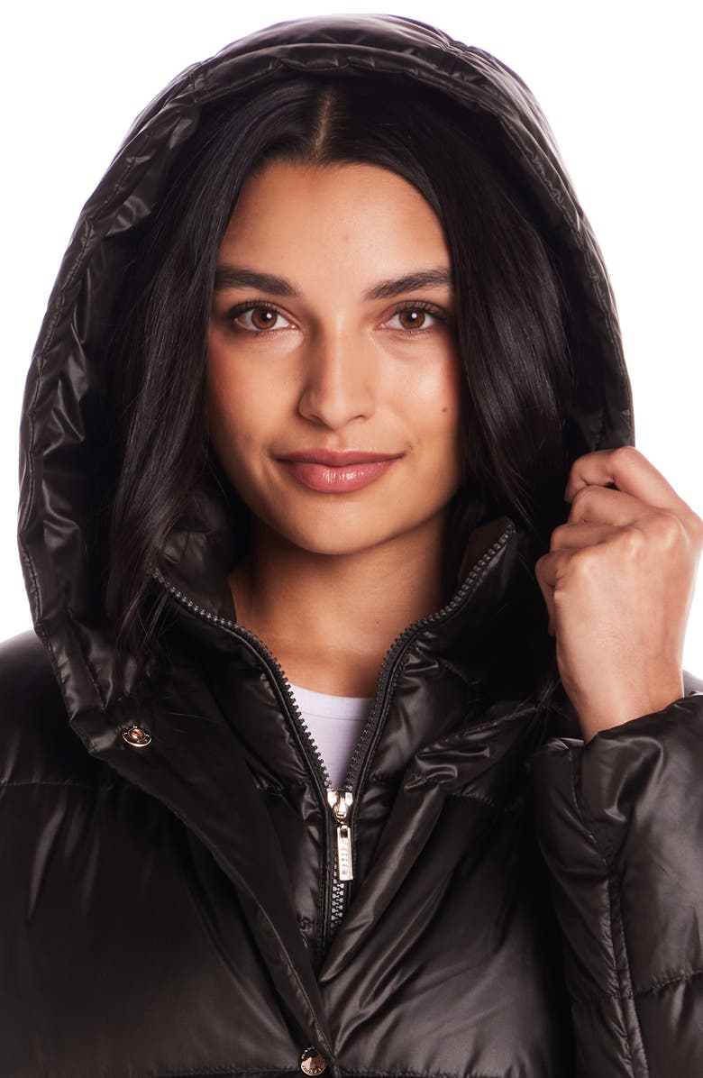Gallery Hooded Puffer Jacket, Alternate, color, Raven