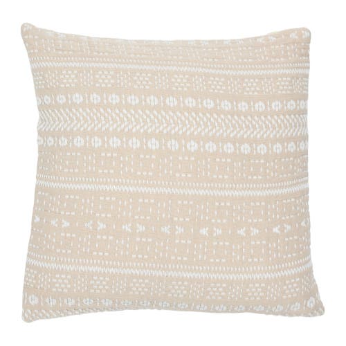 Storied Home Woven Cotton Embroidered Pillow In Neutral