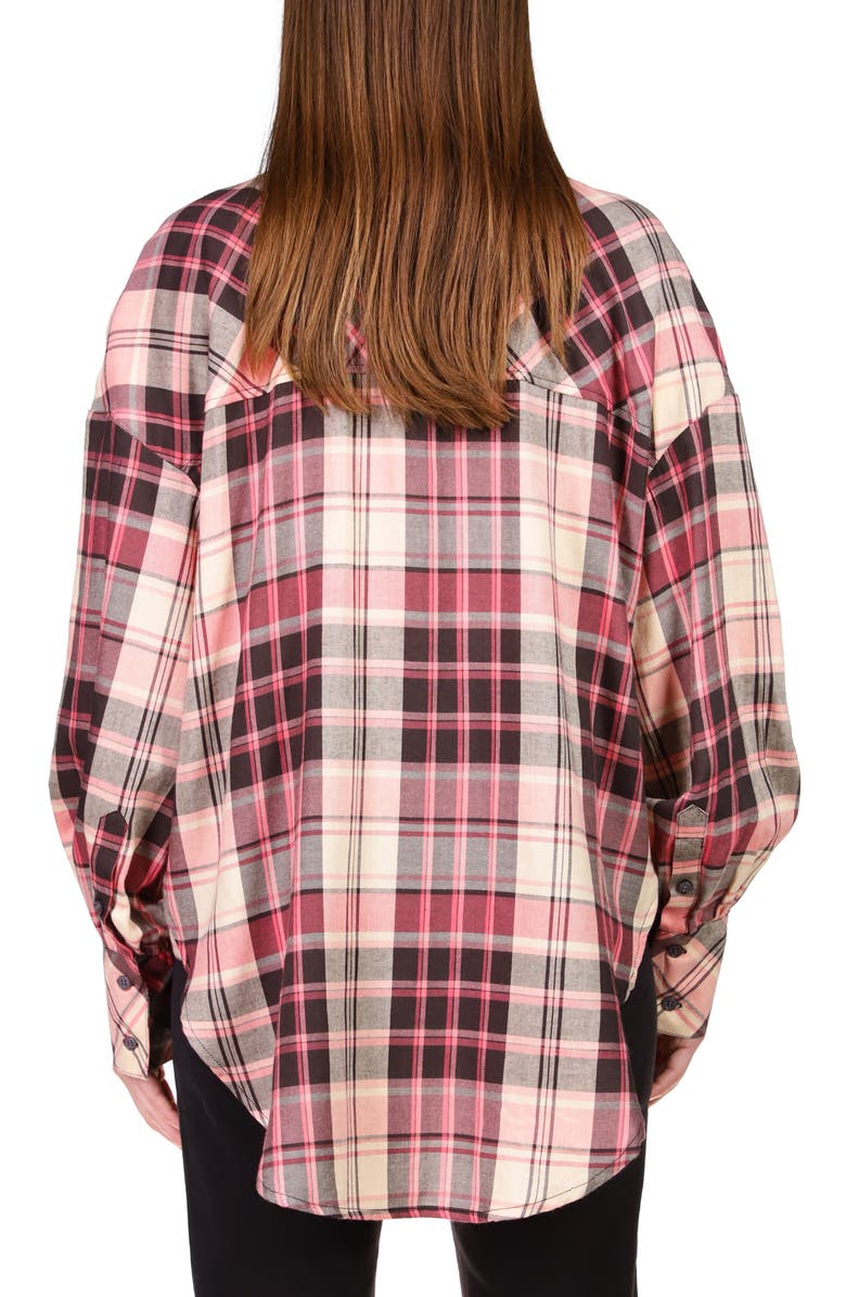 Sanctuary Plaid Drop Shoulder Button-Down Shirt, Alternate, color,