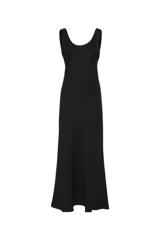 Brunello Cucinelli Fluid Twill Tank Dress In Black