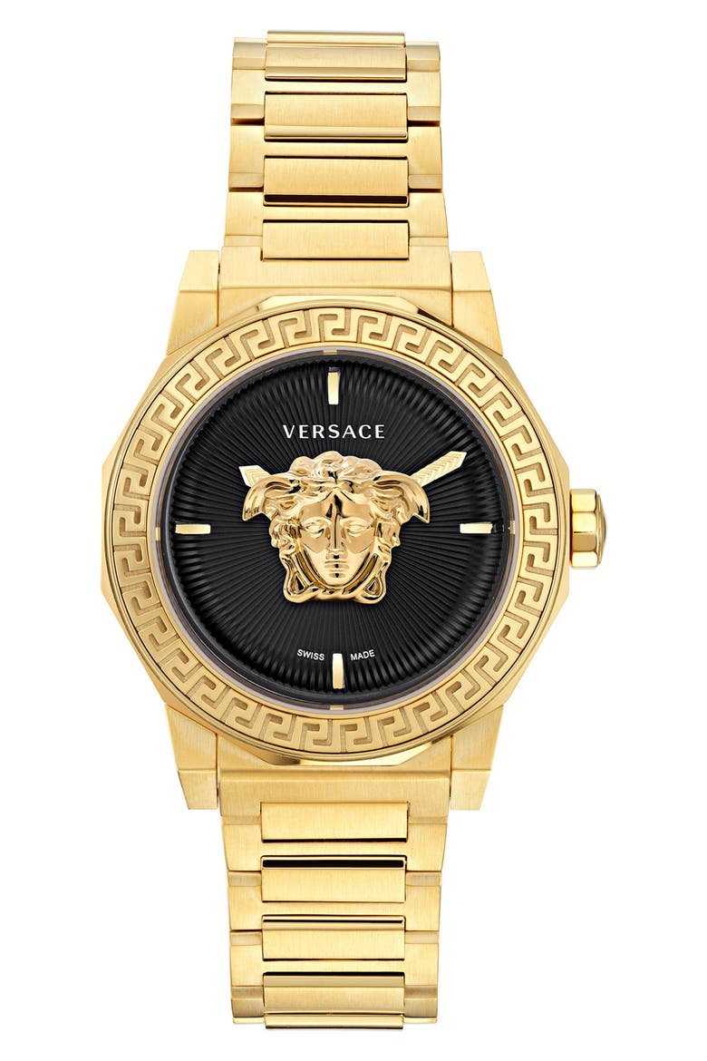 Medusa Deco Bracelet Watch, 38mm, Main, color, IP YELLOW GOLD
