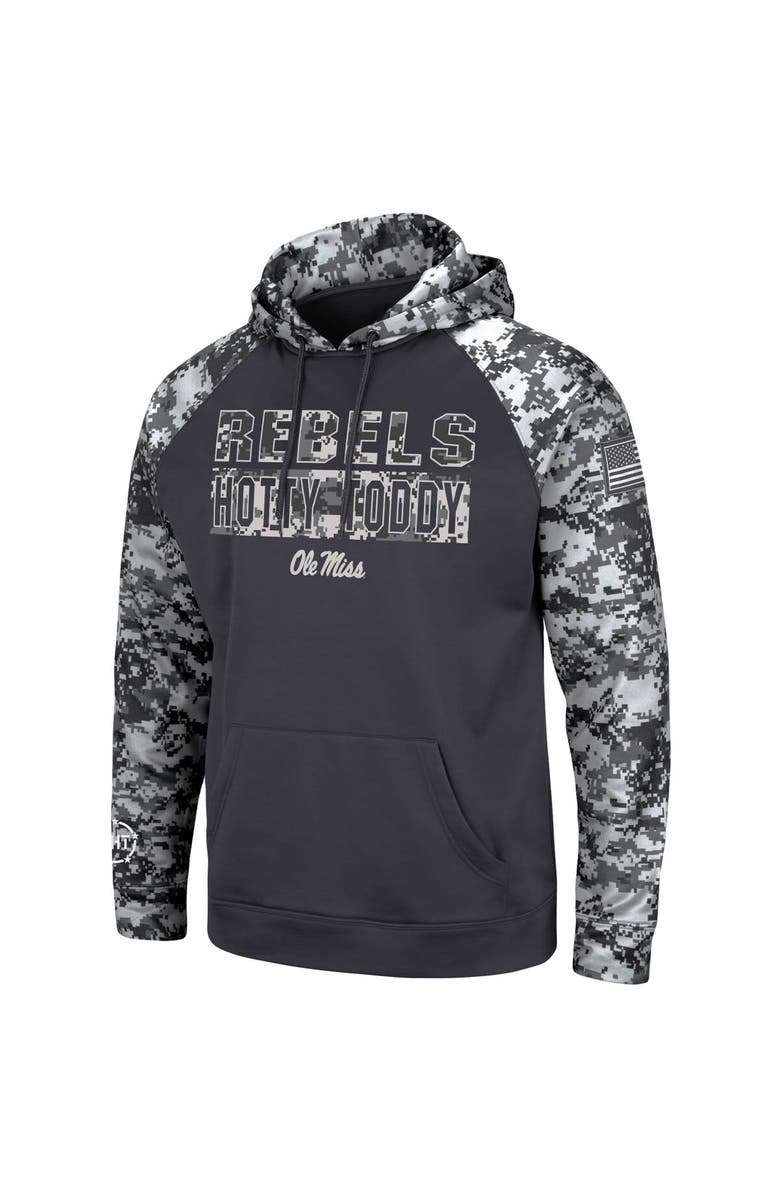 COLOSSEUM Men's Colosseum Charcoal Ole Miss Rebels OHT Military Appreciation Digital Camo Pullover Hoodie, Alternate, color, 