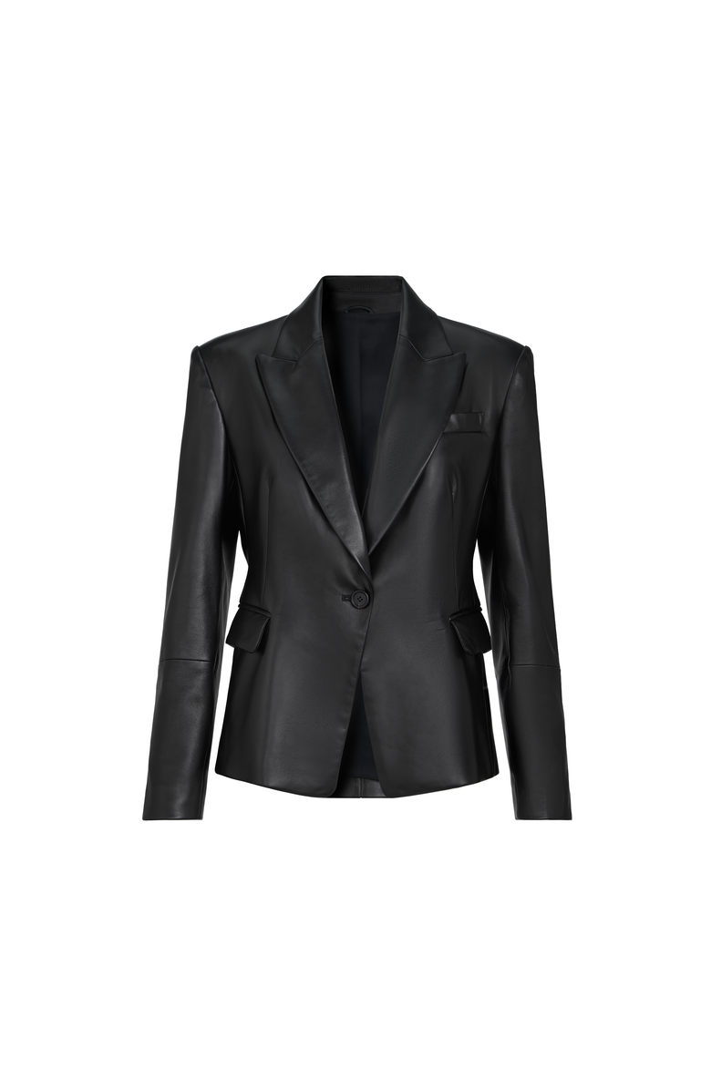 Brunello Cucinelli Nappa leather blazer, Alternate, color, Black