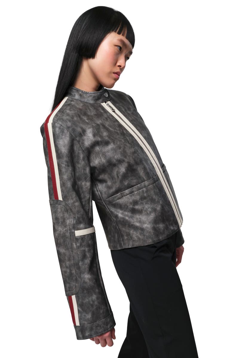 Apparis Casey Distressed Crop Faux Leather Moto Jacket, Alternate, color,