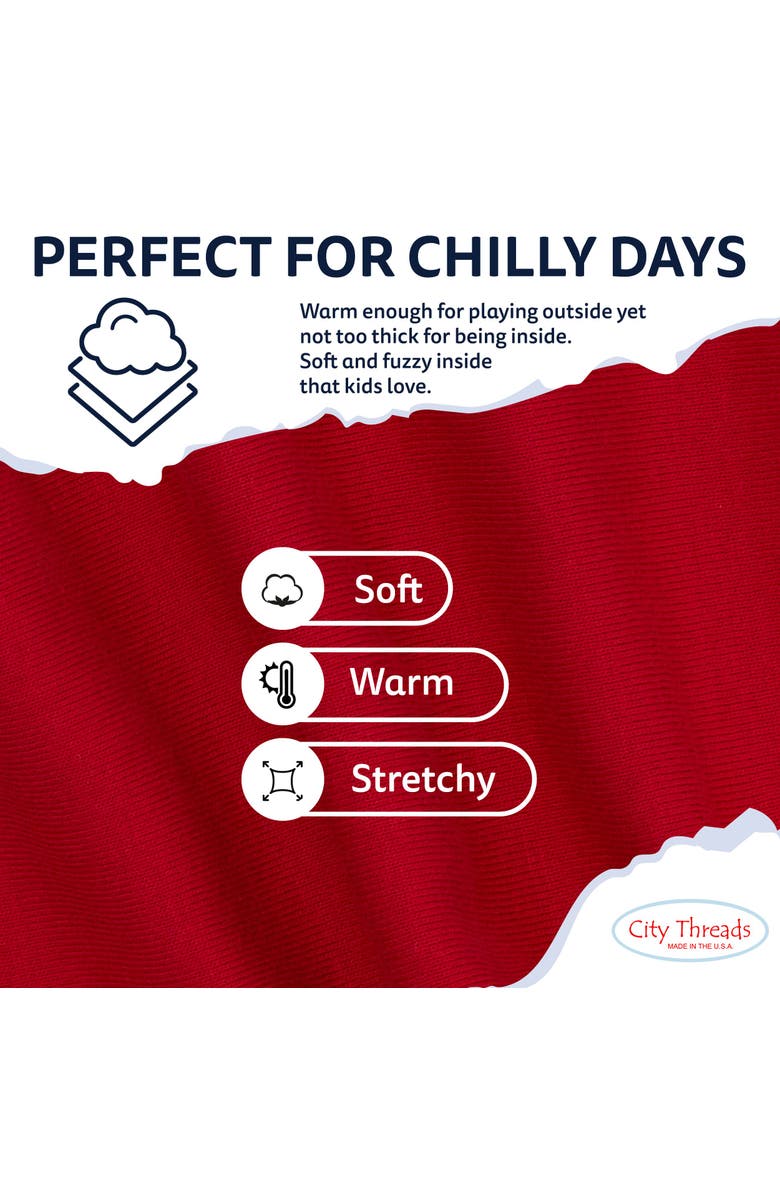 CITY THREADS Girls Soft Fleece Stretch Leggings, Alternate, color, Charcoal