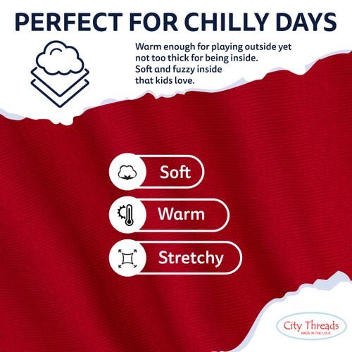 City Threads Girls Soft Fleece Stretch Leggings In Red