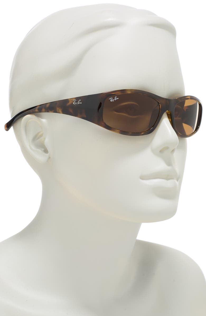 Ray-Ban 57mm Rectangle Sunglasses, Alternate, color, Havana / Crystal Brown