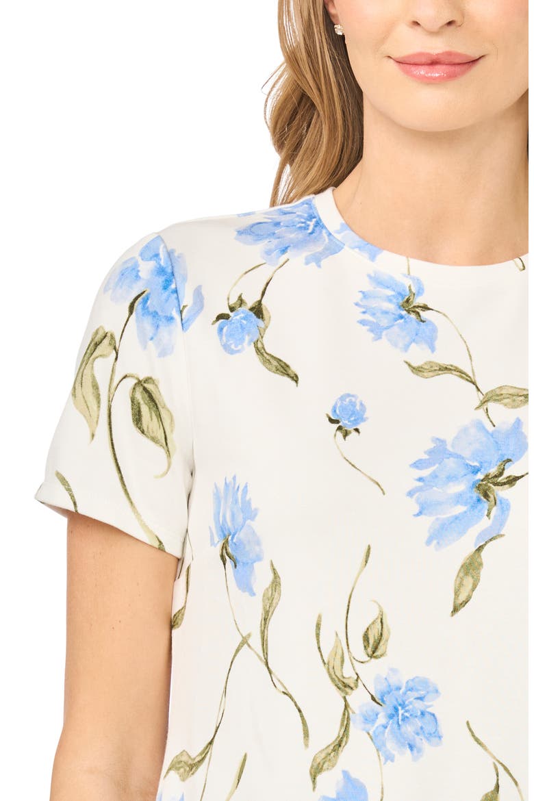 Floral Crewneck T-Shirt, Alternate, color, ULTRA WHITE