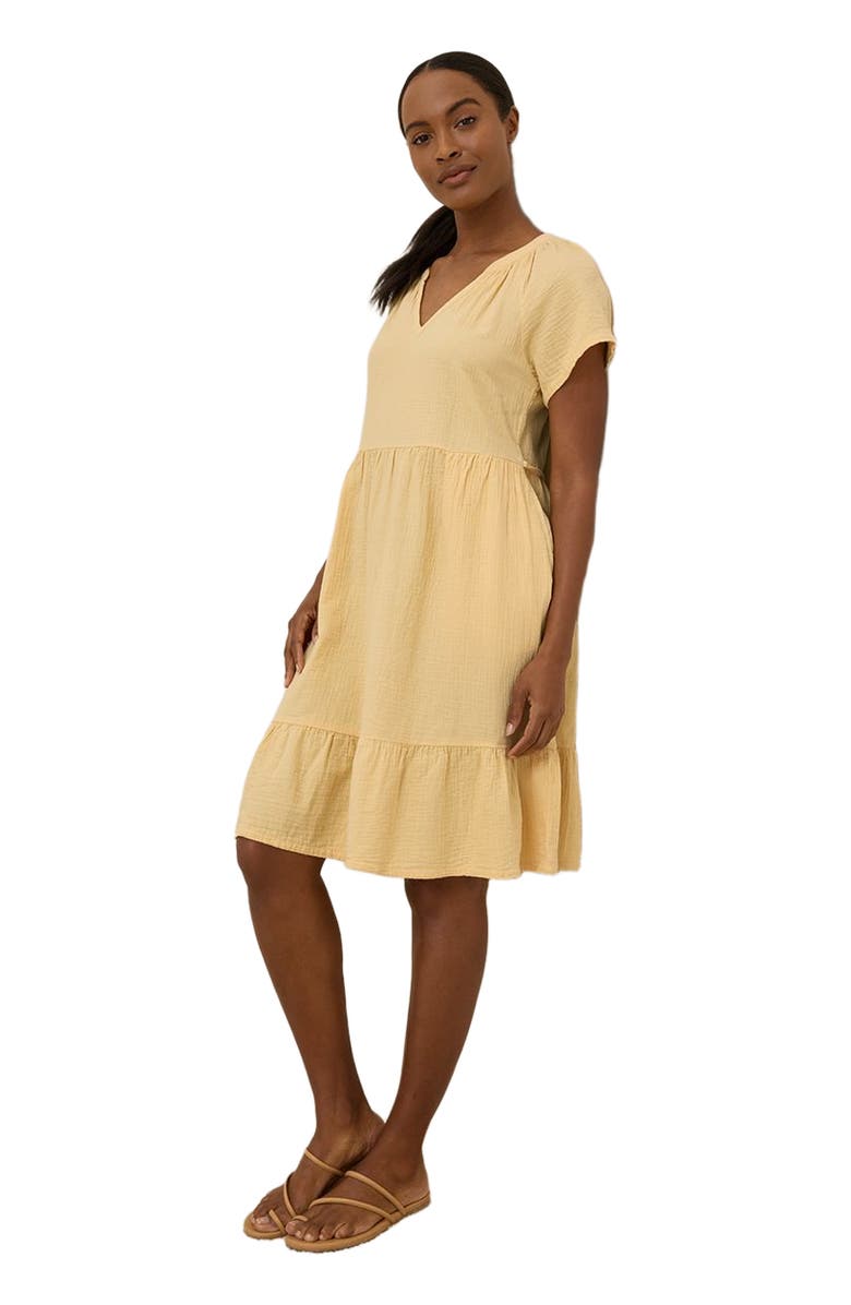 Pact Organic Cotton Coastal Double Gauze Breezy Dress, Alternate, color, Sungold
