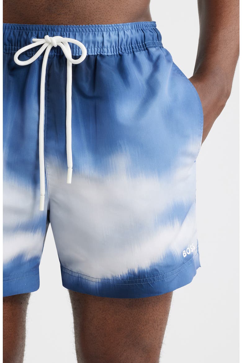 Two-Tone Swim Trunks, Alternate, color, LIGHT PASTEL/ PURPLE