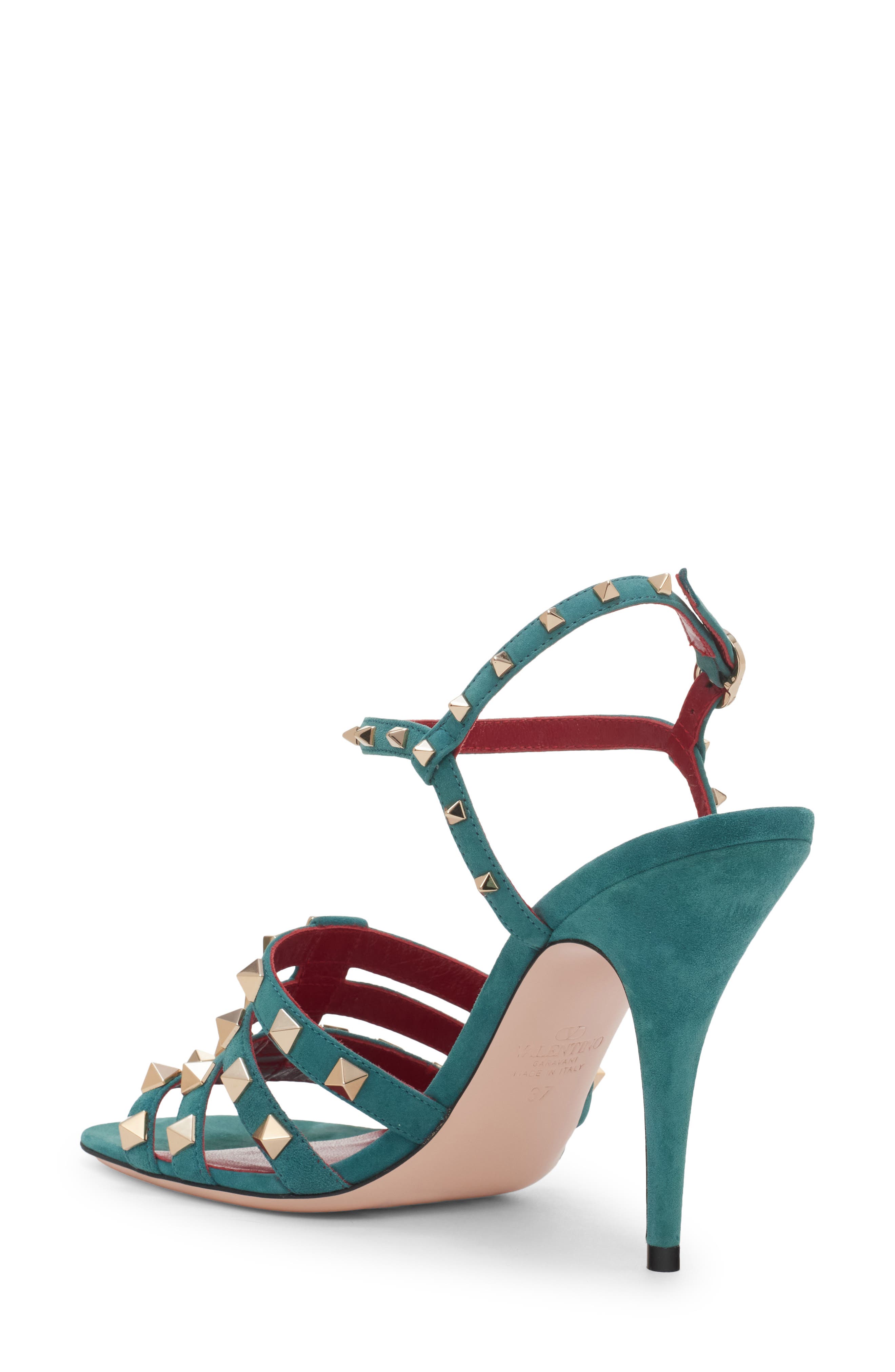 Rockstud Sandal, Alternate, color, TEAL