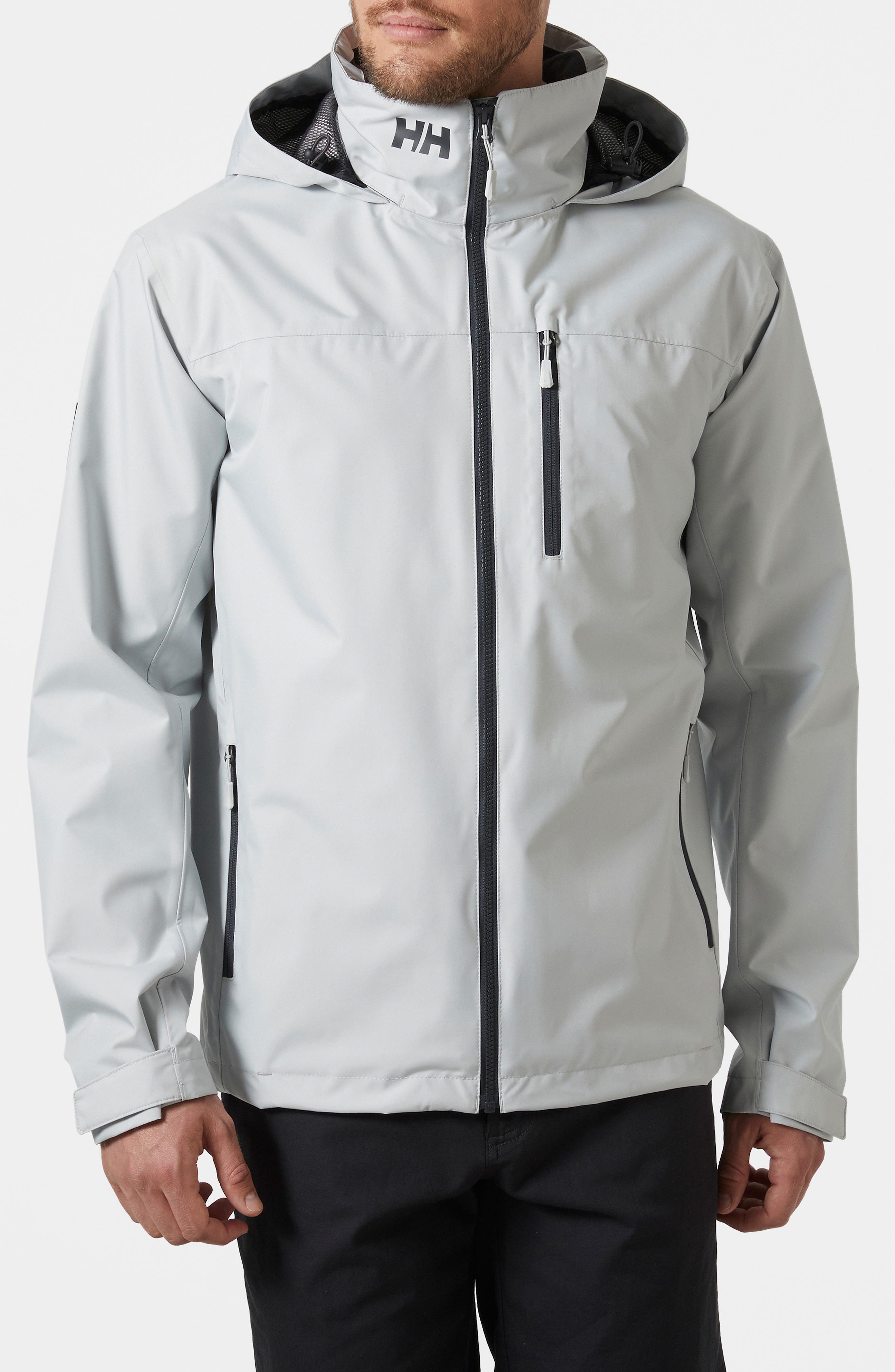Helly Hansen Crew 2.0 Waterproof Hooded Sailing Jacket in Grey Fog 