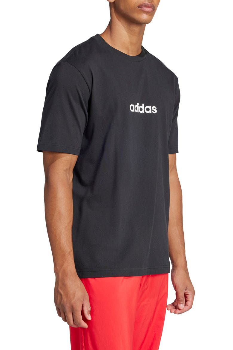 Essentials Linear Jersey Graphic T-Shirt, Alternate, color, BLACK/ WHITE