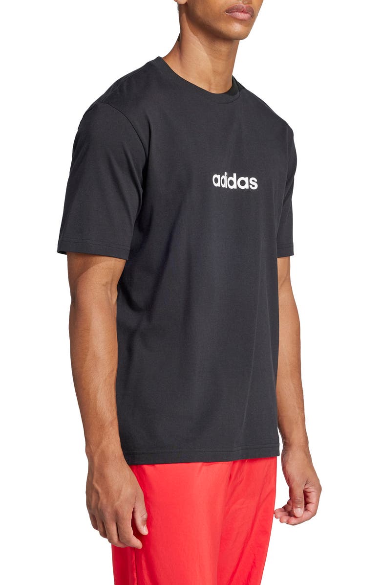 adidas Essentials Linear Jersey Graphic T-Shirt, Alternate, color, Black/ White