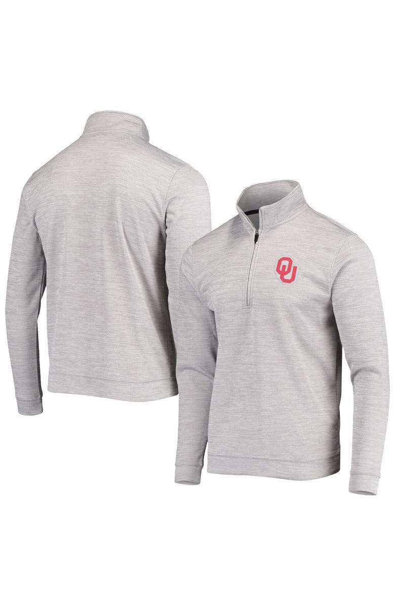 TOP OF THE WORLD Men's Top of the World Gray Oklahoma Sooners Textured Ambush 1/2-Zip Jacket, Main, color,