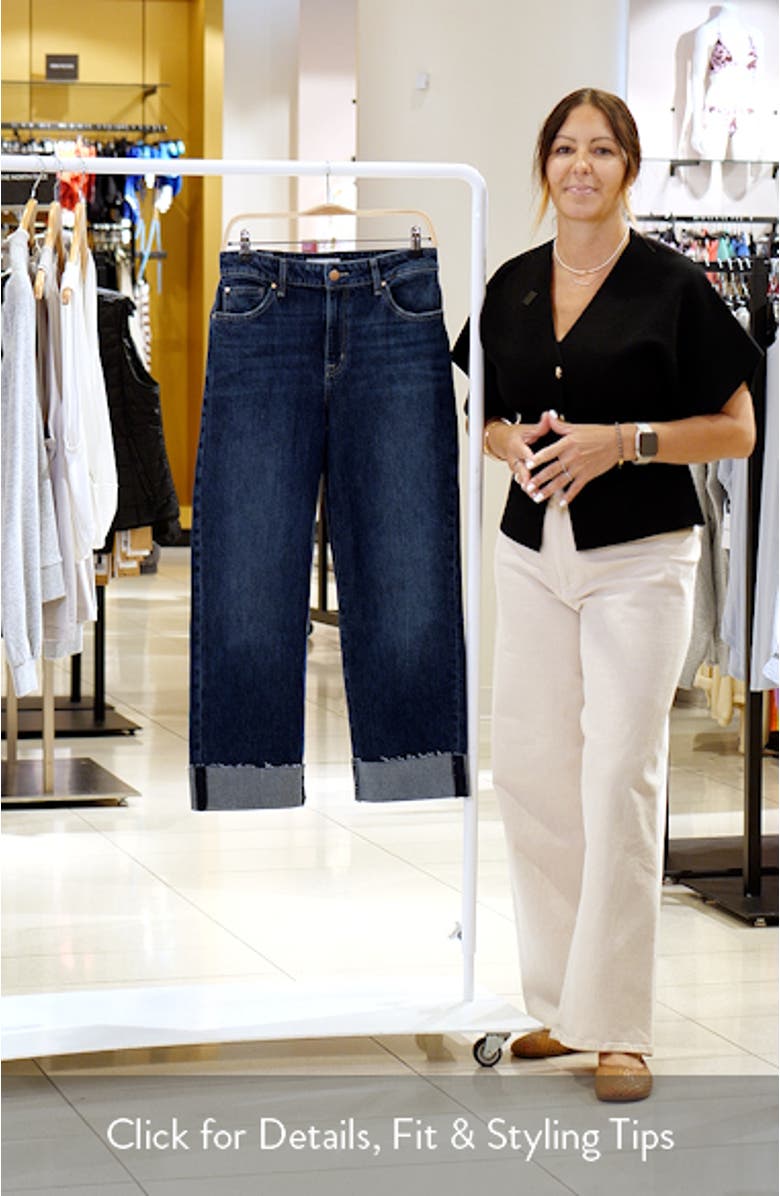 Cuffed High Waist Straight Leg Jeans, sales video thumbnail