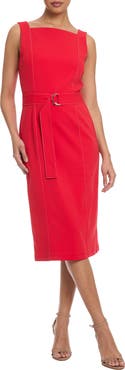 Maggy London Belted Midi Dress