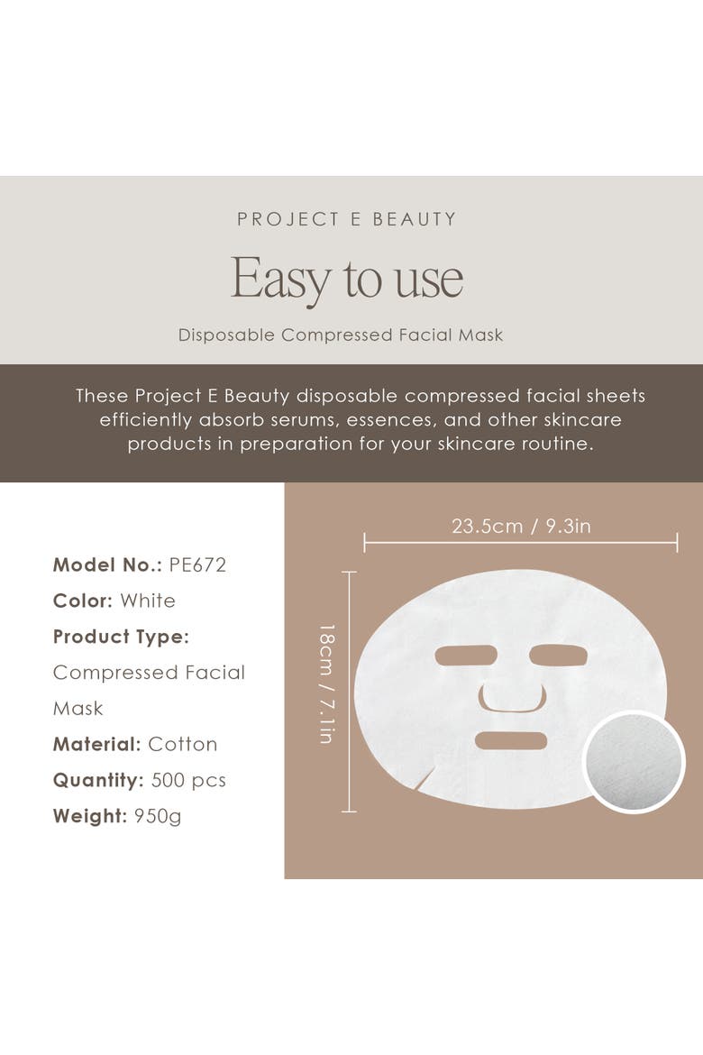 500pcs Disposable Compressed Facial Mask, Alternate, color, White