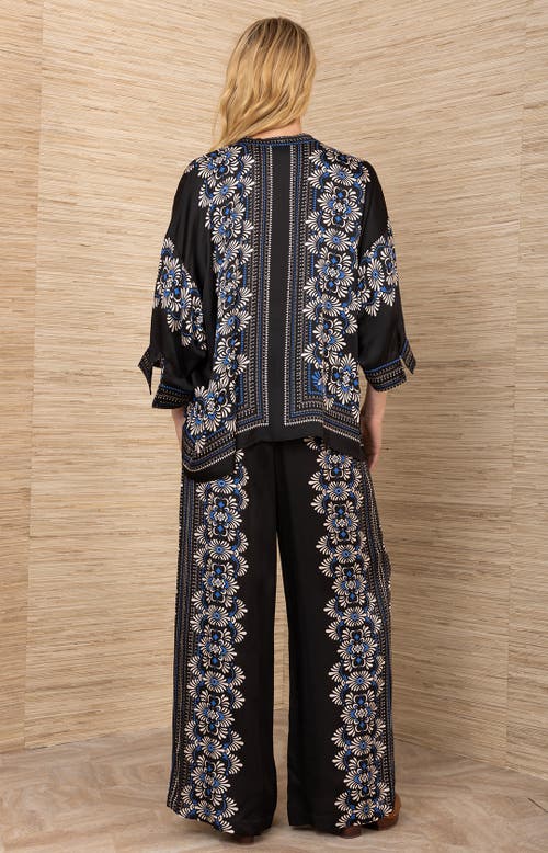 Hale Bob Zaria Charmeuse Top In Black