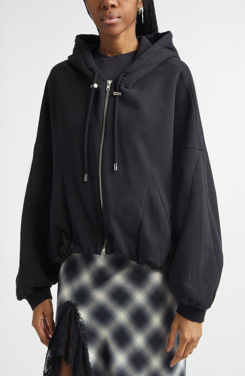 Collina Strada Fleece Zip-Up Hoodie, Alternate, color, Black