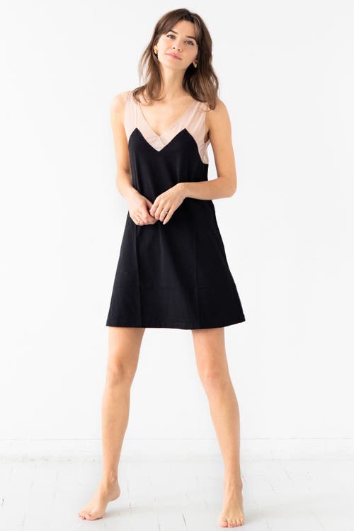 Salua Riviera Illusion Mesh Nightie In Black