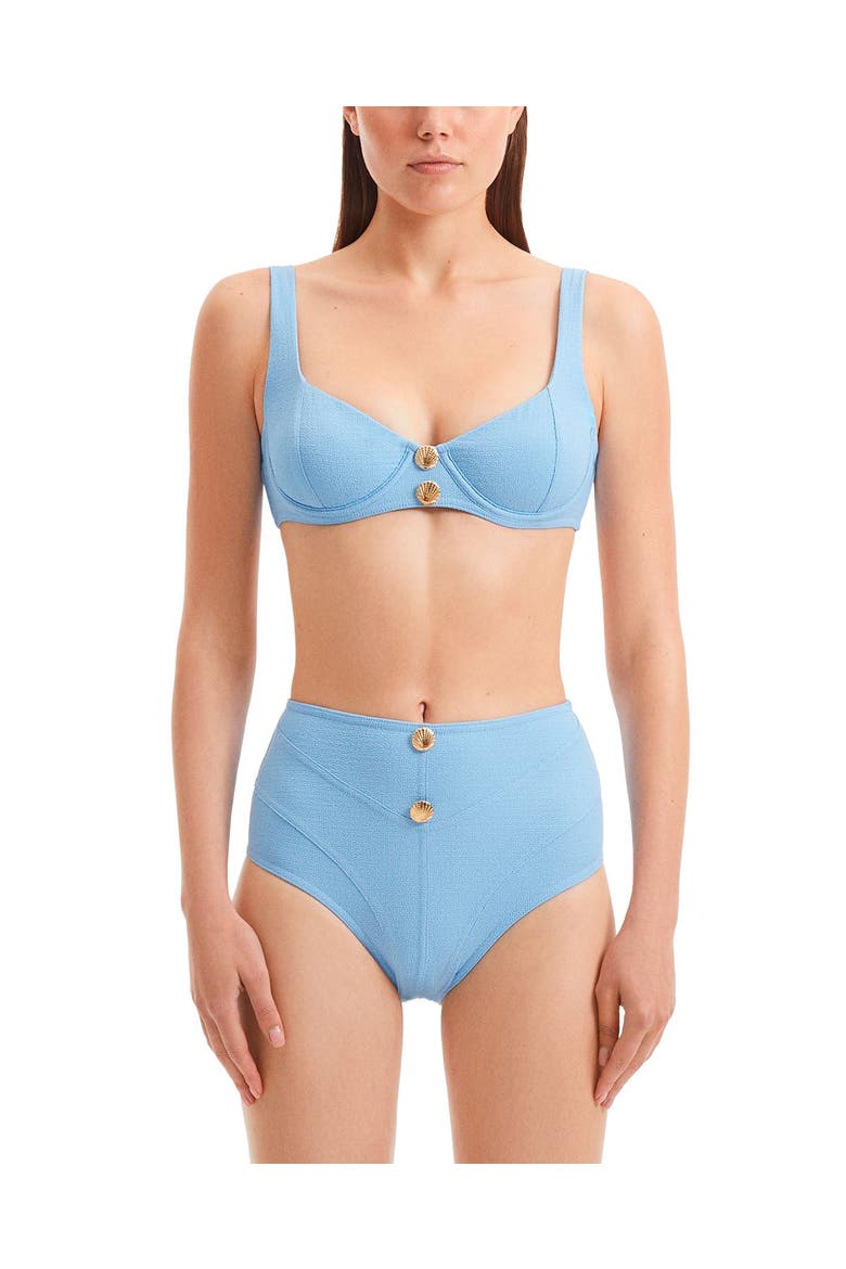 Adva High Waist Textured Bikini Bottom, Main, color, Blue