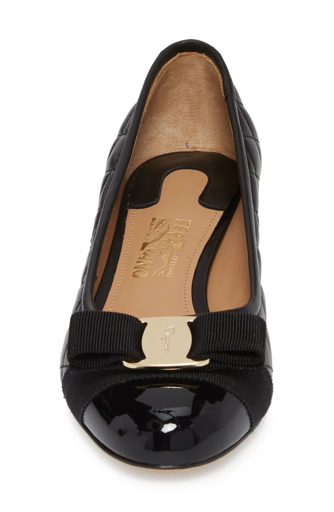 Salvatore Ferragamo Vara Pump, Alternate, color, BLACK