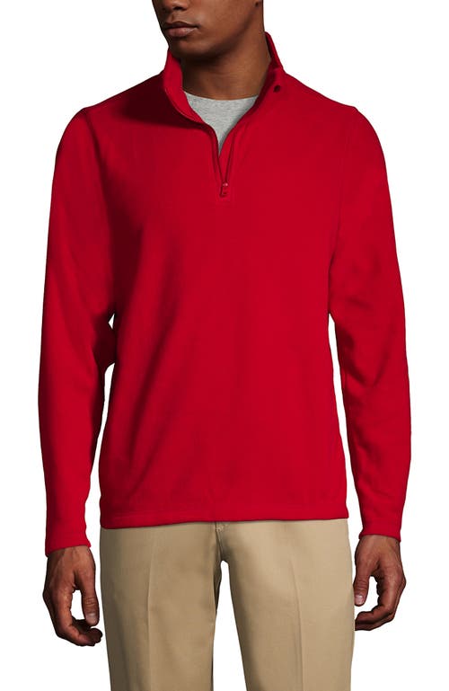 Lands' End School Uniform Young Lightweight Fleece Quarter Zip Pullover In Red