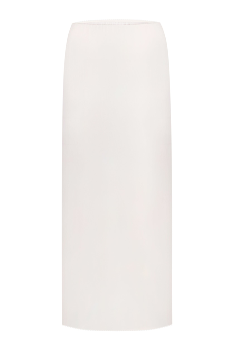 High-Waisted Column Skirt With Side Slit